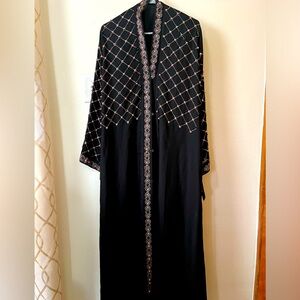 Diamond Black Open Abaya